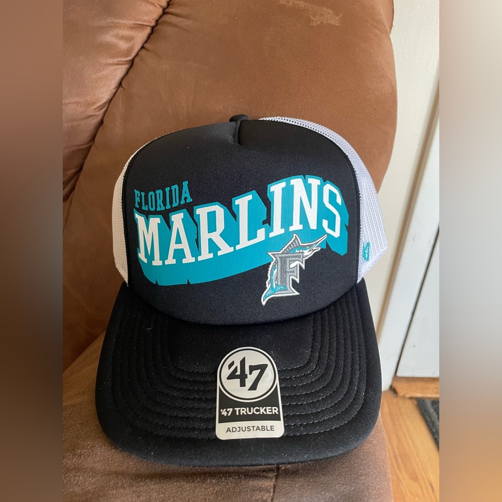 Florida Marlins 47 brand MLB trucker hat